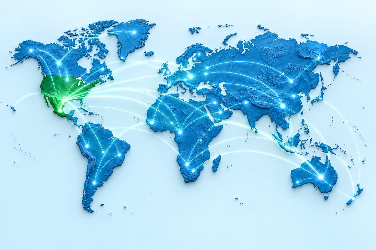 Mapa de conexiones internacionales de ENSA alrededor del mundo